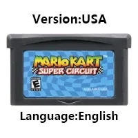 GBA 32-Bit-Videospielkassette Konsolenkarte Mario Donkey Kong Wario Serie Golf Tennis Party Superstar Saga für GBA