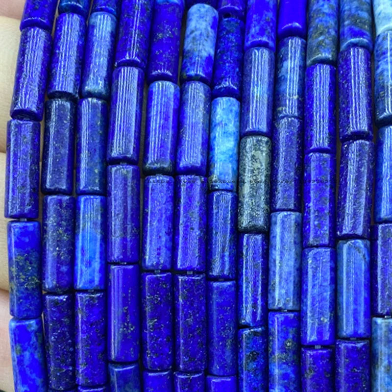 4x13mm Tube Natural Stone AA Lapis Lazuli Loose Spacer Beads for Jewelry Making Diy Bracelet Charms Earrings Accessories