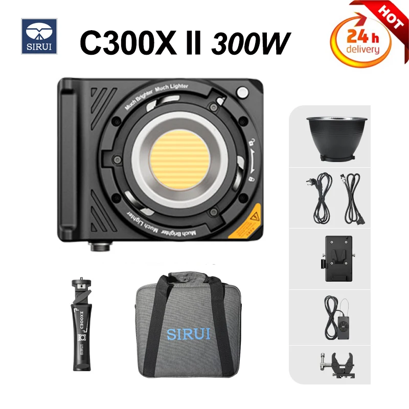 

SIRUI C300X II 300W FullPower Portable Fill Light Ultra-Light 2700-6500K Professional Handheld COB Photography Light APP Control