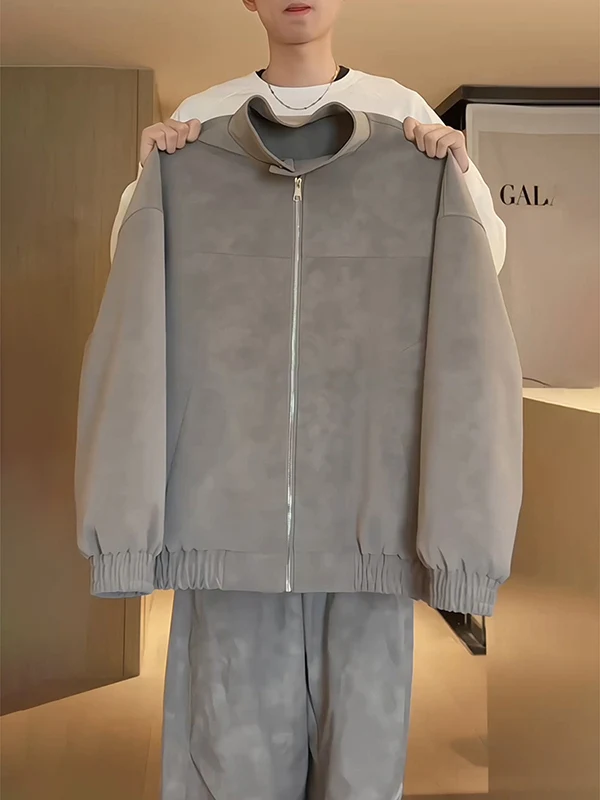 

Ey матовая окрашенная куртка из искусственной кожи большого размера, американская байкерская куртка, мужская бейсбольная куртка для пилота, молодежная мода, весна-осень