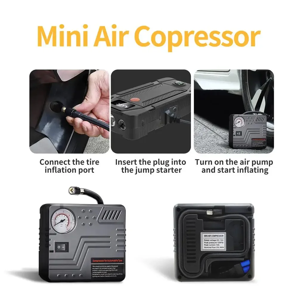 20000mAh Car Jump Starter Device Power Bank 800A Car Booster Charger 12V Petrol Diesel Car Emergency Booster Articles For Cars