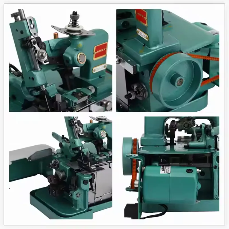220V Domestic Overlock Sewing Machine 3 Threads Mini Flat-Bed Stitch Sewing Machine Single Needle Used Condition Household Motor