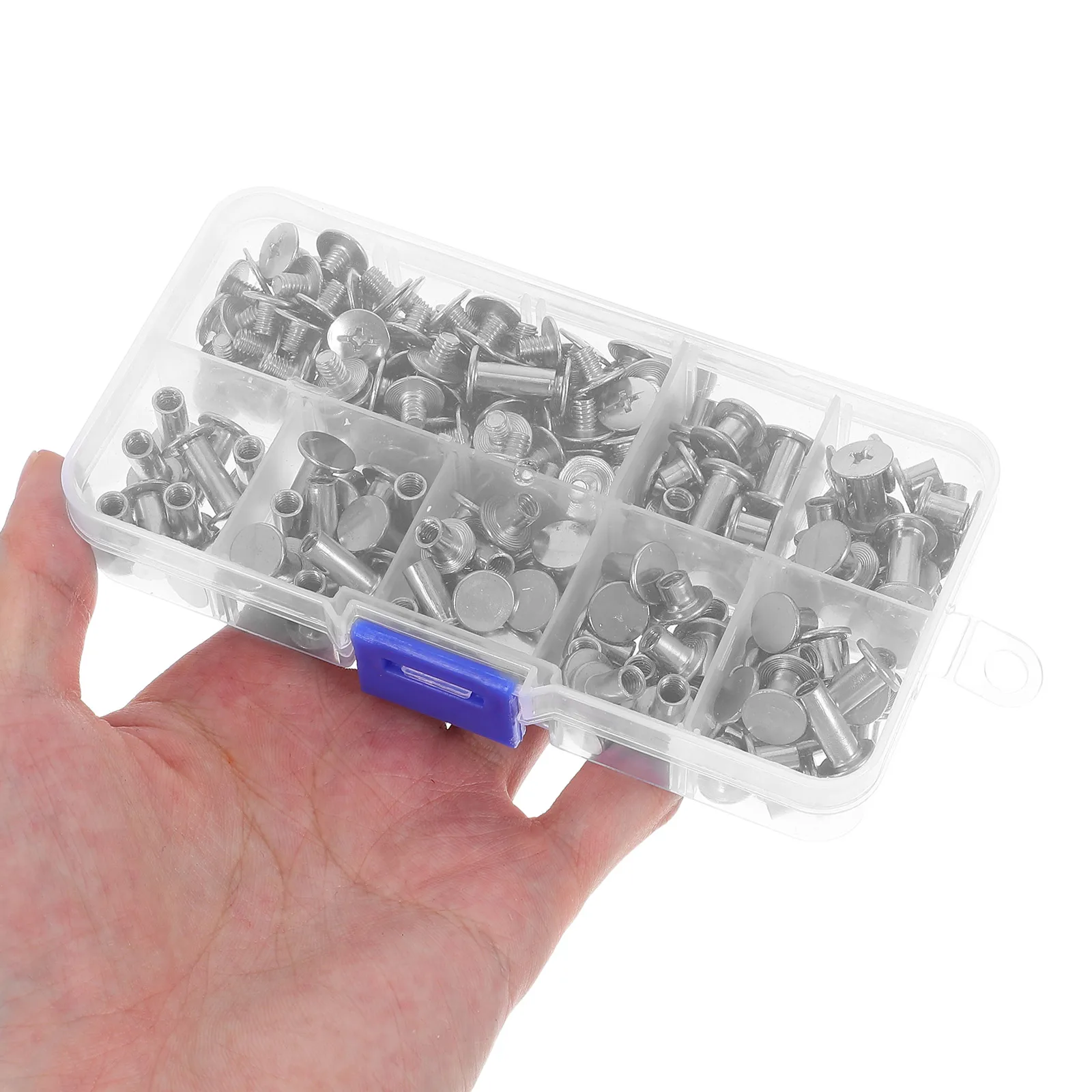 

120 set Screw Rivets Kit Silver Carbon Steel Binding Screws For Diy Craft Repair Jackets Bags Belts Shoes Rivet Tool