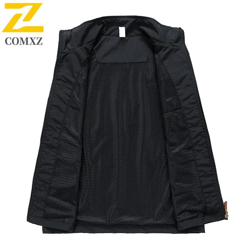 Men Sleeveless Vest Outdoors Camping Fishing Many Pocket Gear Waistcoat Jacket Men Leisure Fashion Zipper Workwear Vest 2025 New