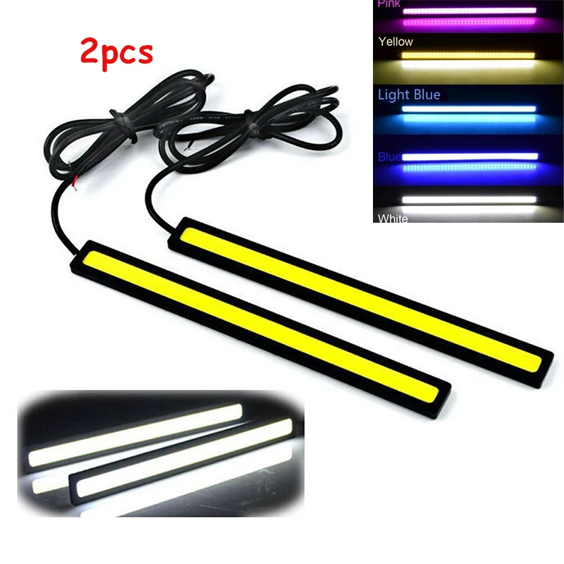 2pcs 17cm Universal Waterproof Daytime Running Light Auto COB DRL LED Strip Light Car COB Fog Lamp Car Styling Led DRL Lamp