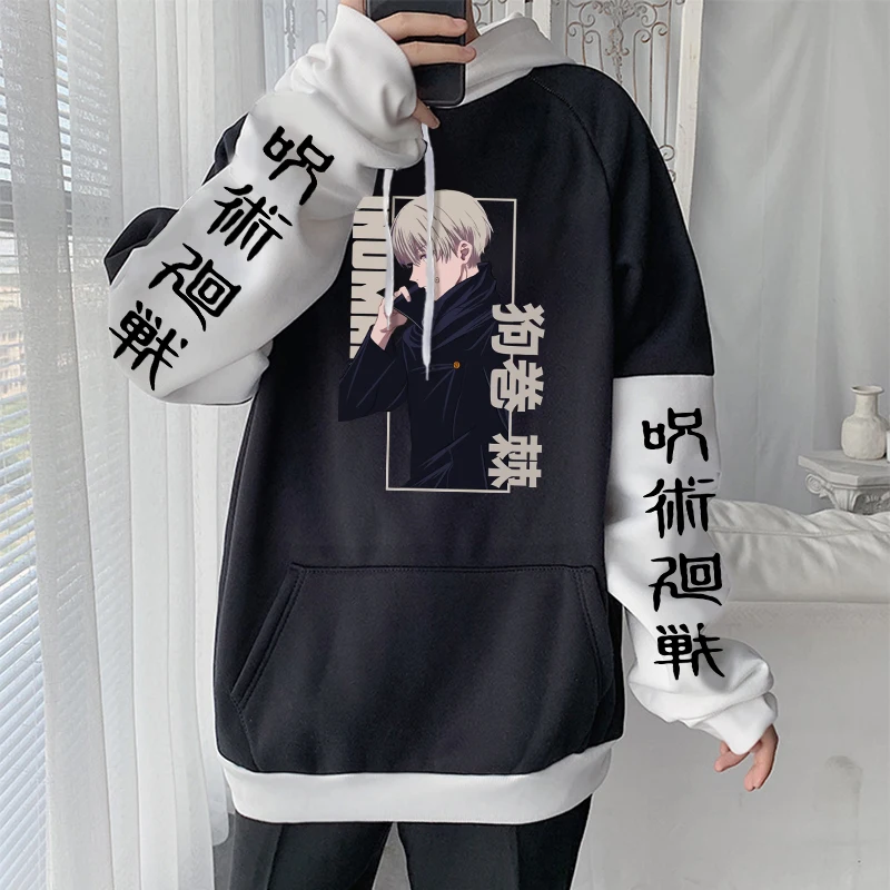 Japanese Anime Jujutsu Kaisen Hoodies Men Toge Inumaki Printed Casual Plus Size Women Long Sleeves Fleece Autumn Winter Hoodies