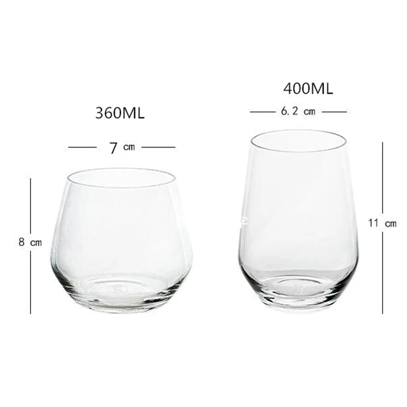 (Can engrave logo) 350ML classic crystal glass coffee cup, household water cup, tea cup, beverage cup, juice cup, whiskey cup