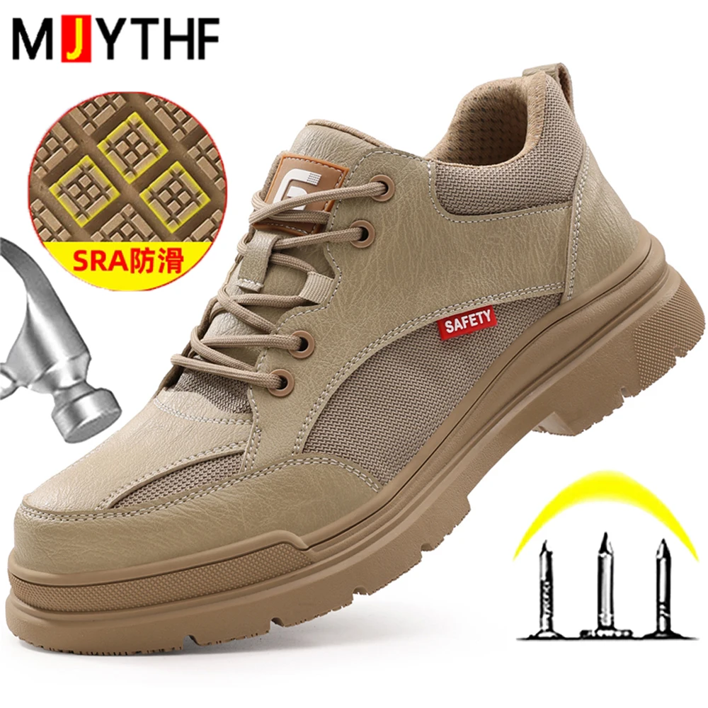 Zapatos antideslizantes SRA para hombre, zapatos de seguridad para el trabajo a prueba de pinchazos, zapatillas de trabajo resistentes al desgaste, zapatos indestructibles, botas de seguridad para hombre