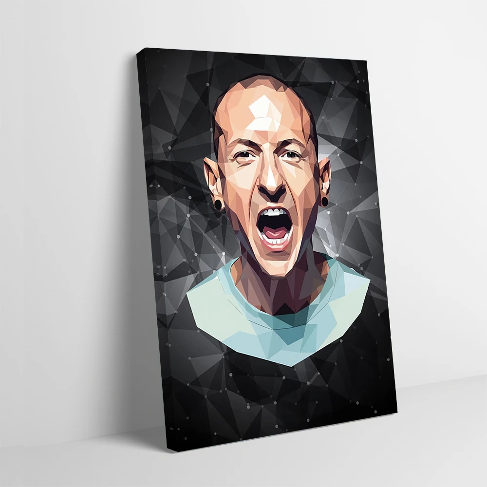 Chester Bennington Polygon Art Printed Poster Customizable Pictures Wall Art Canvas Painting for Wand Deko Vintage Decorations