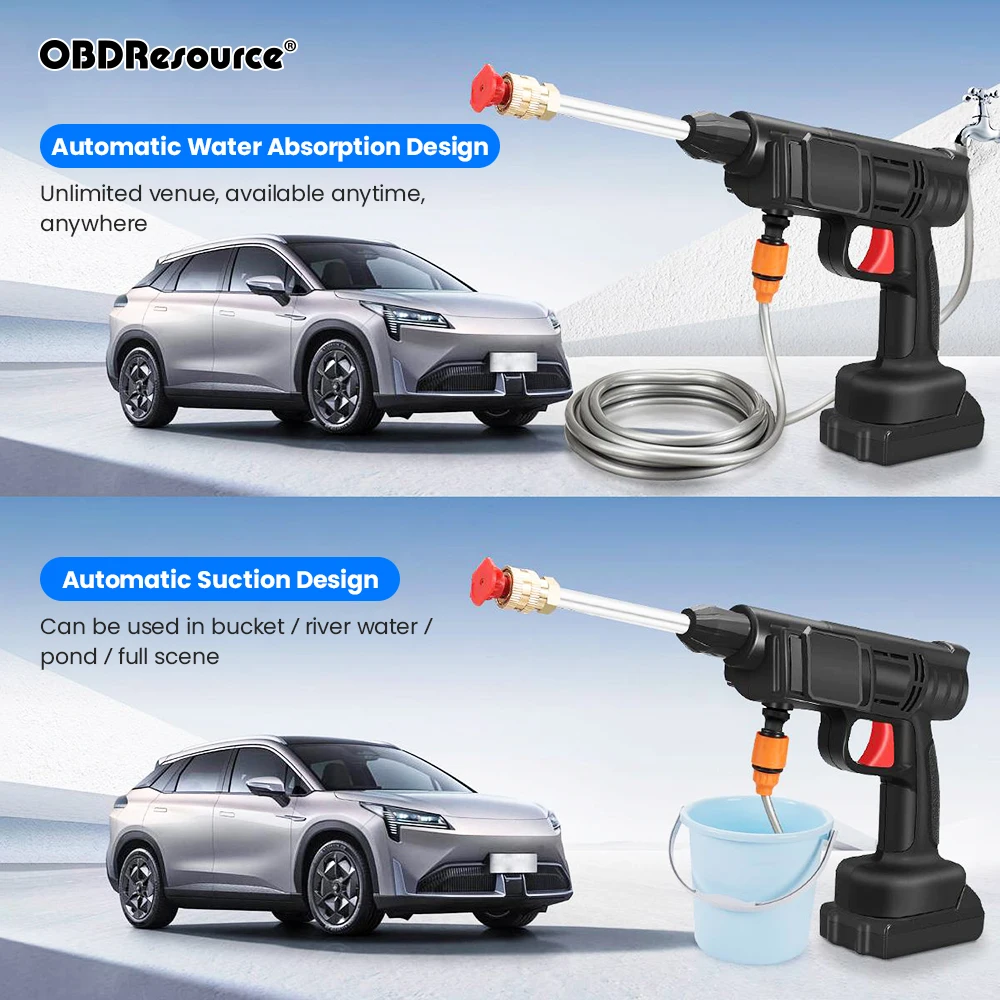 20000mAh High Pressure Washer Water Gun 60 Bar Car Water Gun Foam Machine Cleaner For Car Home Garden Cleaning Water Gun