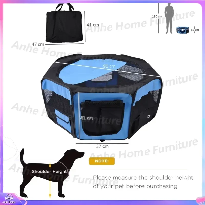Portable Pet Playpen for Cats Dogs Puppy Rabbit Guinea Pig 90x41cm Indoor Outdoor Exercise Pen Foldable Secure Animal Fence