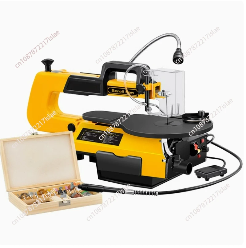 16 Inch Multifunctional Speed Regulating Wire Saw Machine Woodworking Table Saw DIY Carving And Polishing Curve Saw LED Lighting