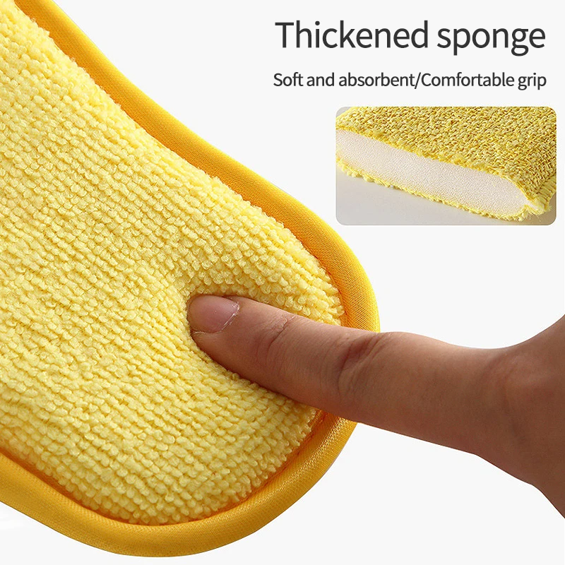 5pcs Kitchen Cleaning Sponge Double Sided Sponge Scrubber Sponges for Dishwashing Scouring Pad Dish Cloth Kitchen Cleaning Tools