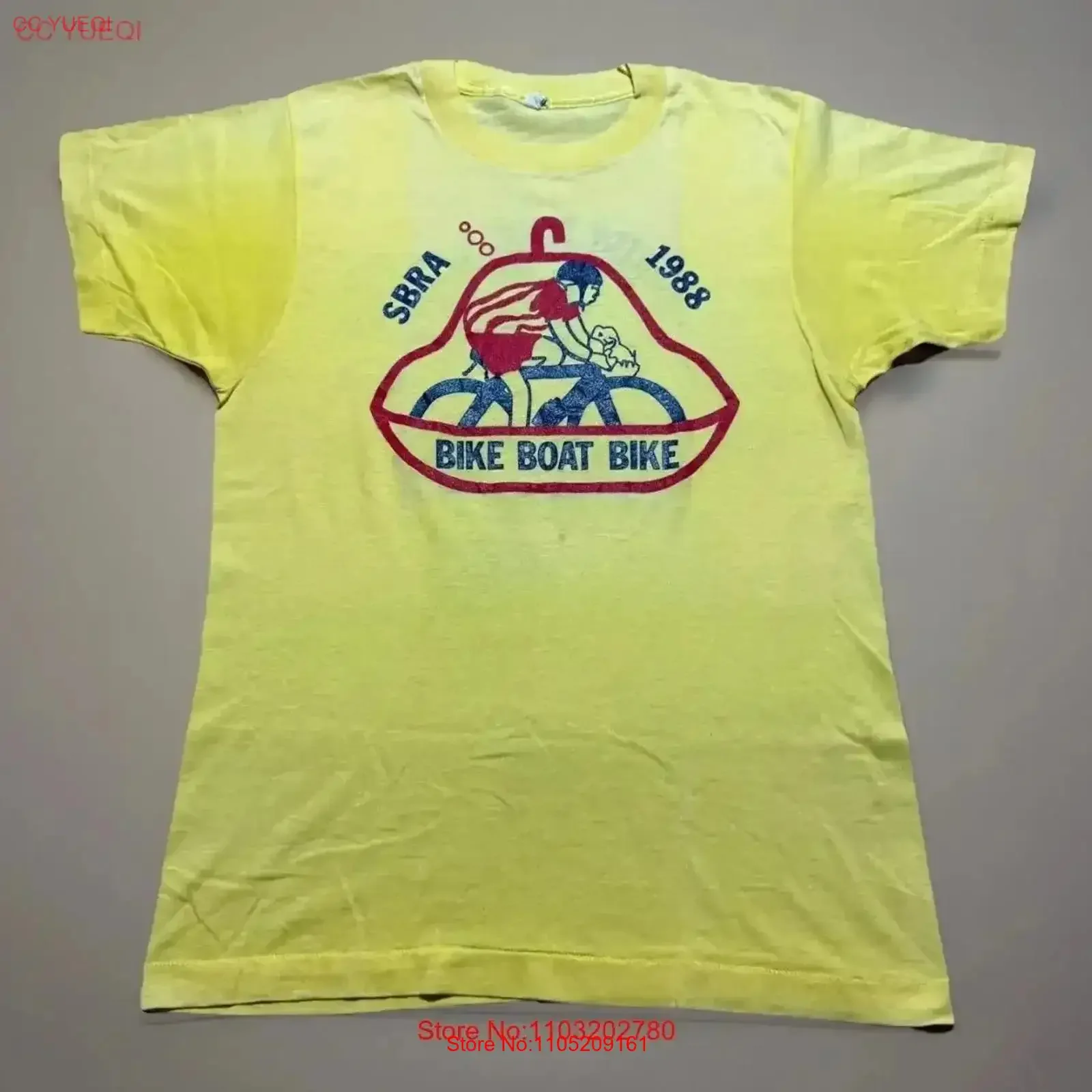 

Vintage 1988 Country Cycle Mattituck SBRA Bike Boat Race Faded T Shirt Size Small Washed Soft fashion designer clothes vintage
