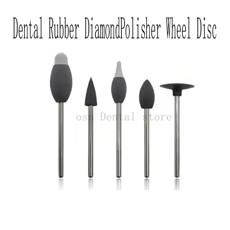 5PCS Dental Rubber Diamond Polisher Bur Wheel For Polishing And Grinding Zirconia Shaping Grinding Tool