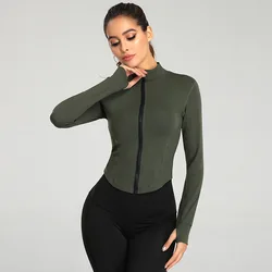 2024 New Yoga Coat Short Sports Jacket Women'S Fitness Clothes Slimming Body Sculpting Zipper Yoga Jacket