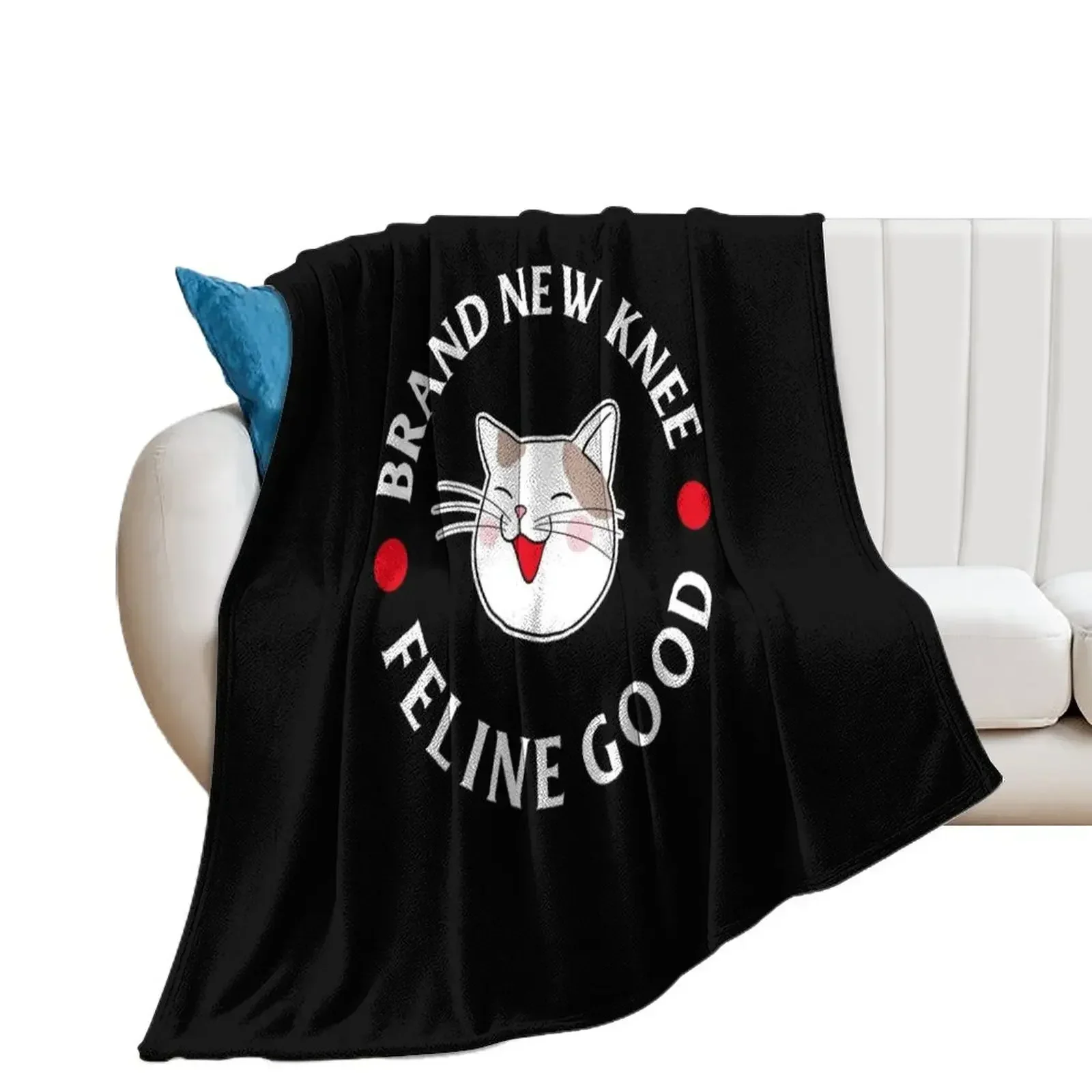 Knee Replacement Surgery Cat Owner Gift Throw Blanket Thermal Sofa Throw Fashion Sofas Blankets