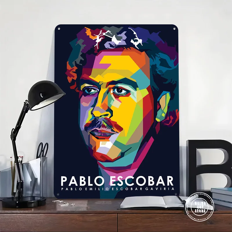 Pablo Escobar 3D Texture Printed Poster Custom Vintage Metal Tin Plate Sign for Wall Art Office Decor Room Decorating Interior