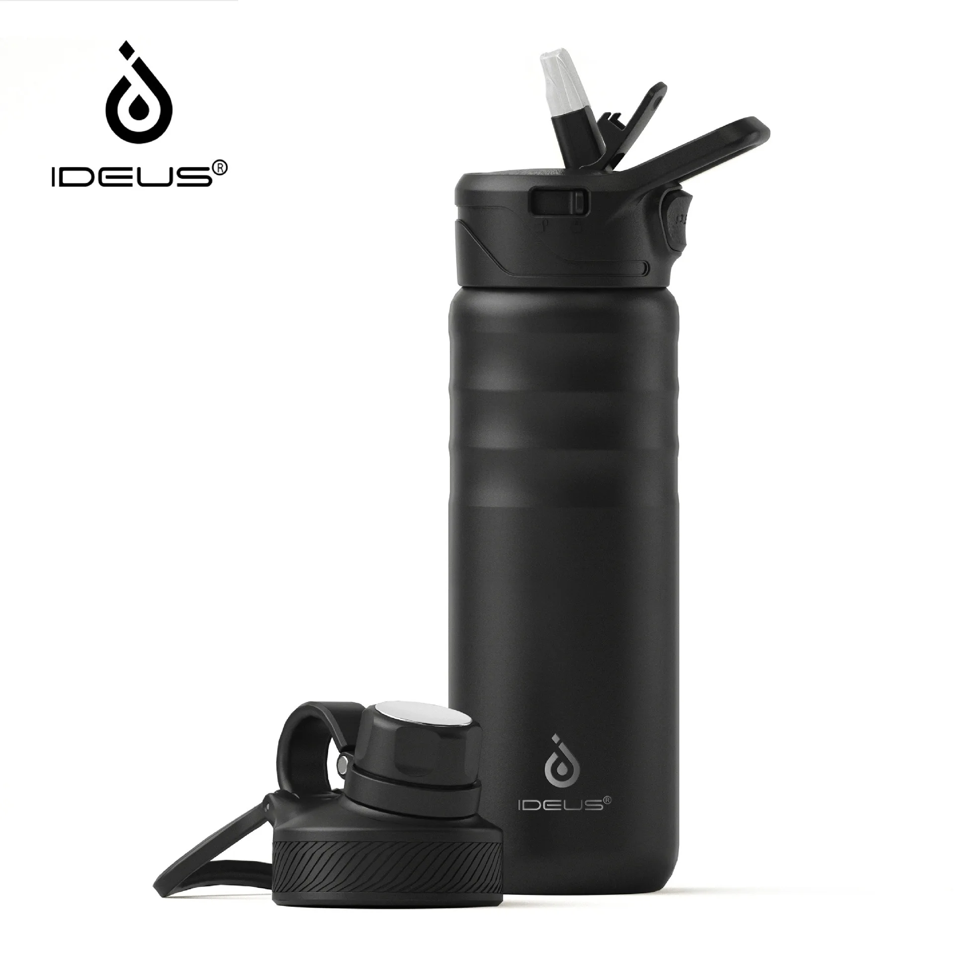 Ideus Stainless Steel Insulated Bottle 700ml, 2 Leak-Proof Caps, Insulated Water Bottle for Hiking, Cycling and Outdoor Sports