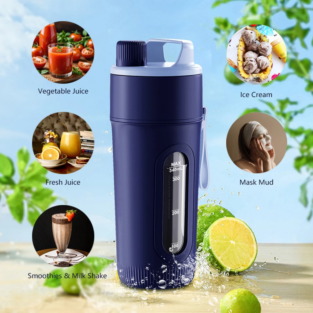 10 Blades Multi-function Juicer Mixer Grinder USB Rechargeable Mini Juicer Bottles Portable Juicer Blender