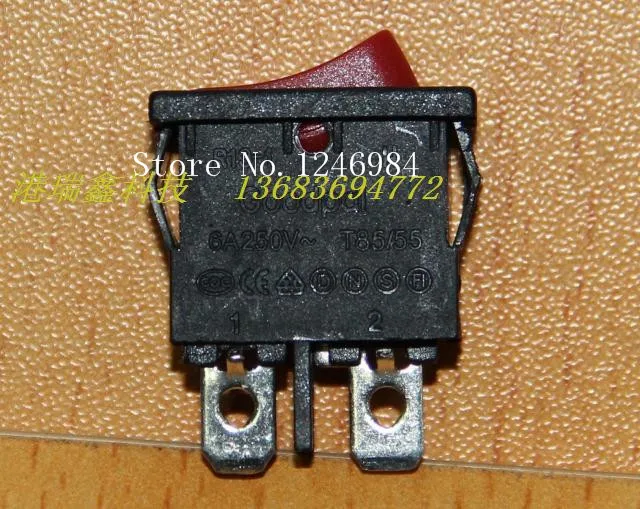 [SA]Power Rocker Switch GoodPal red single small flat rocker switch two tranches toggle R13-1--200pcs/lot
