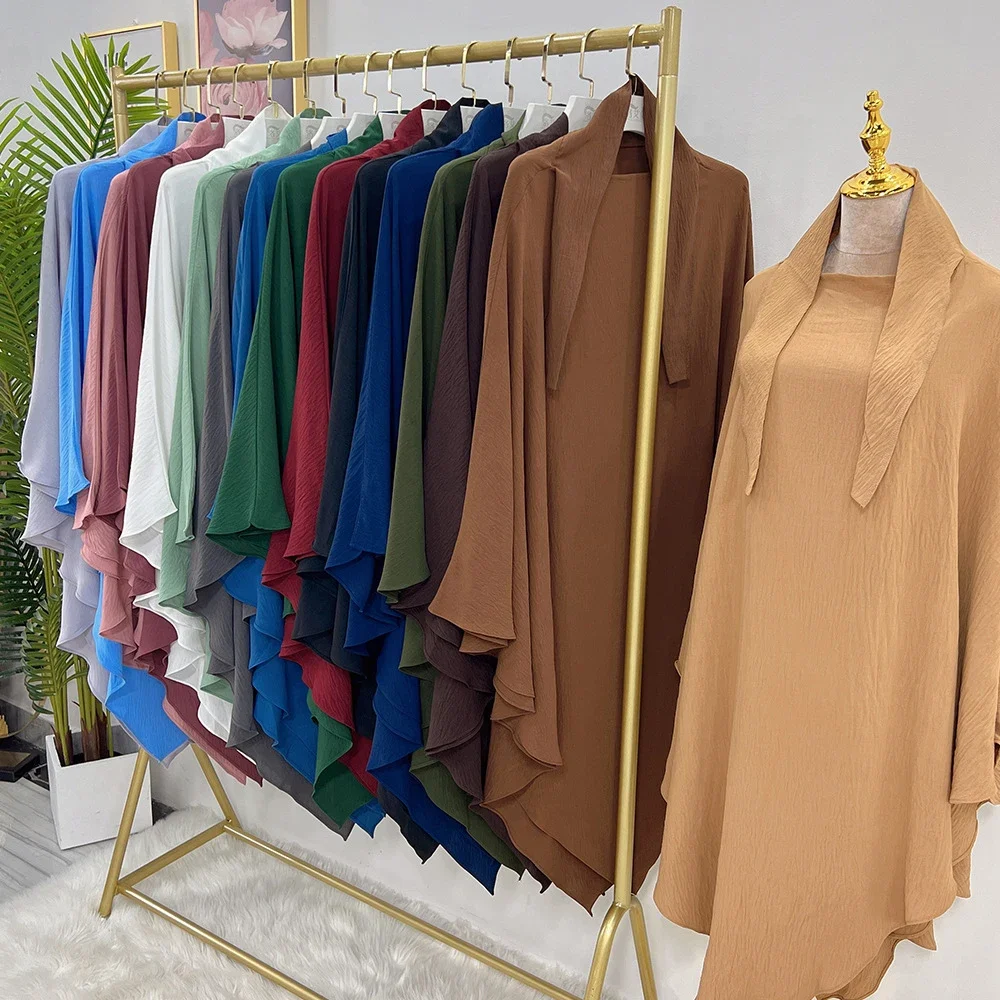Long Khimar Eid Hooded Niqab Muslim Prayer Garment Women Ramadan Islamic Clothing Overhead Hijab Scarf Arabic Nikab Burqa Robe