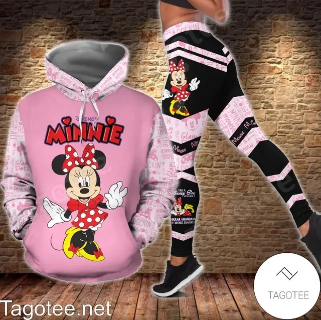 CustomizeName Minnie Hoodie Women's Hoodie Set Minnie Yoga Pants Sweatpants Womens Disney Yoga Hoodie Leggings Fashion Tracksuit