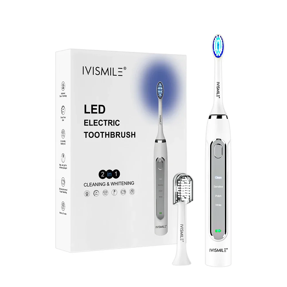 2024 New Stock Best Sellers Private Label IPX7 Waterproof Tooth Brush Led Teeth Whitening Sonic Electric Toothbrush