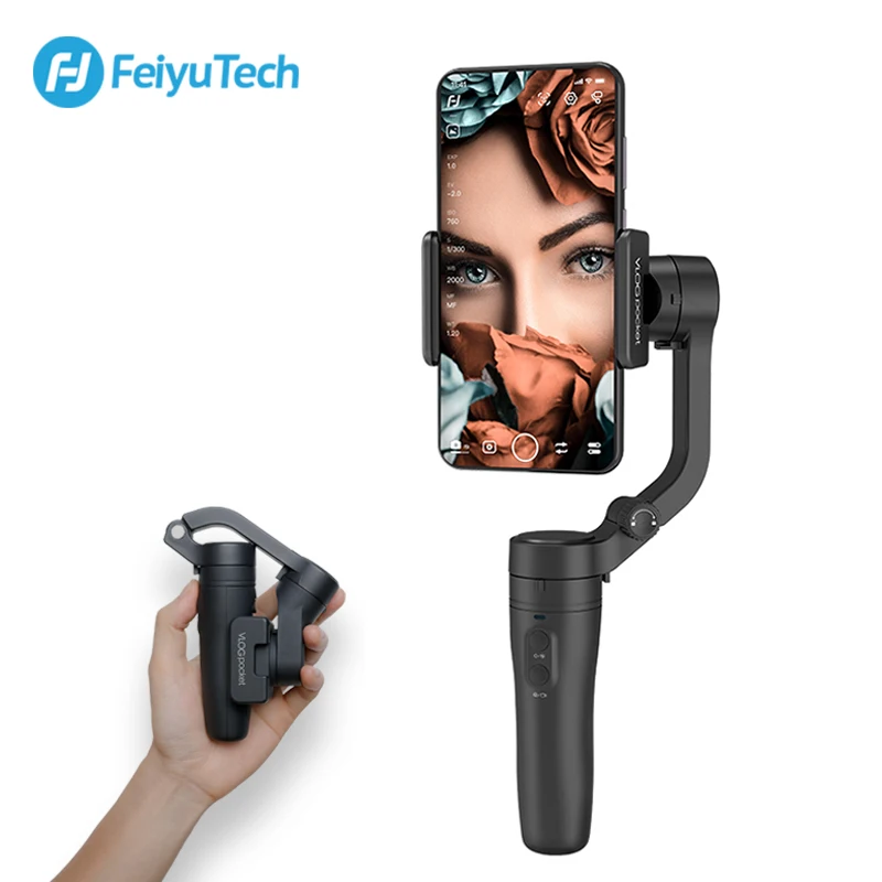 Feiyu Vlog Pocket 3-Axis Foldable Smartphone Gimbal Stabilizer for iPhone Xs Max Xr X 8  S9 S8 Handheld Gimbal