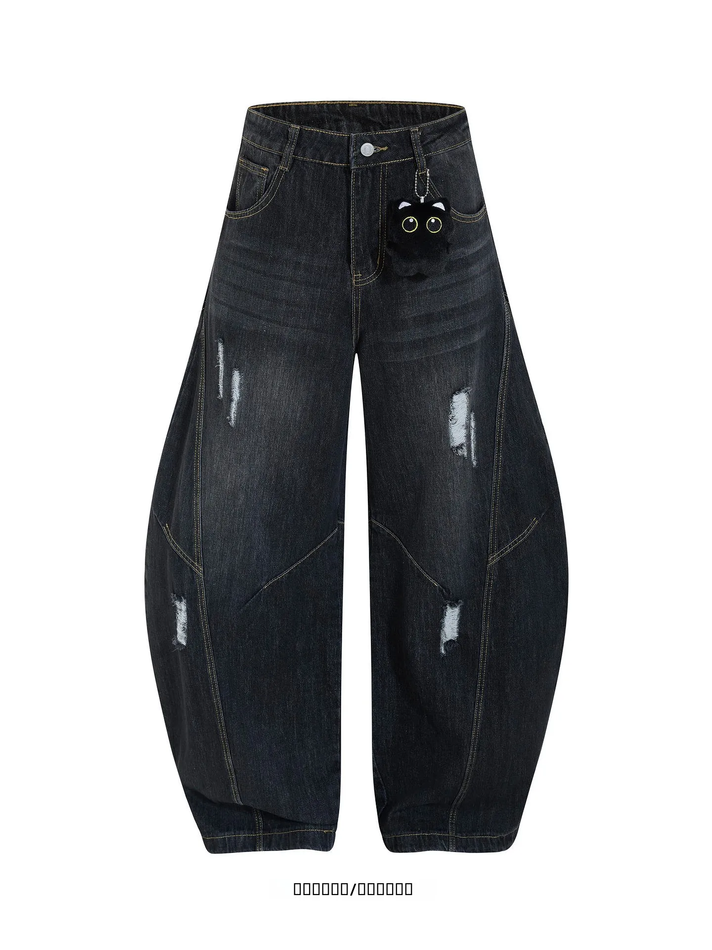 

from Vintage Eye Wide Leg Jeans Men's Ripped Denim Pants High Waist Zipper Fly Casual Comfortable Breathable Cotton