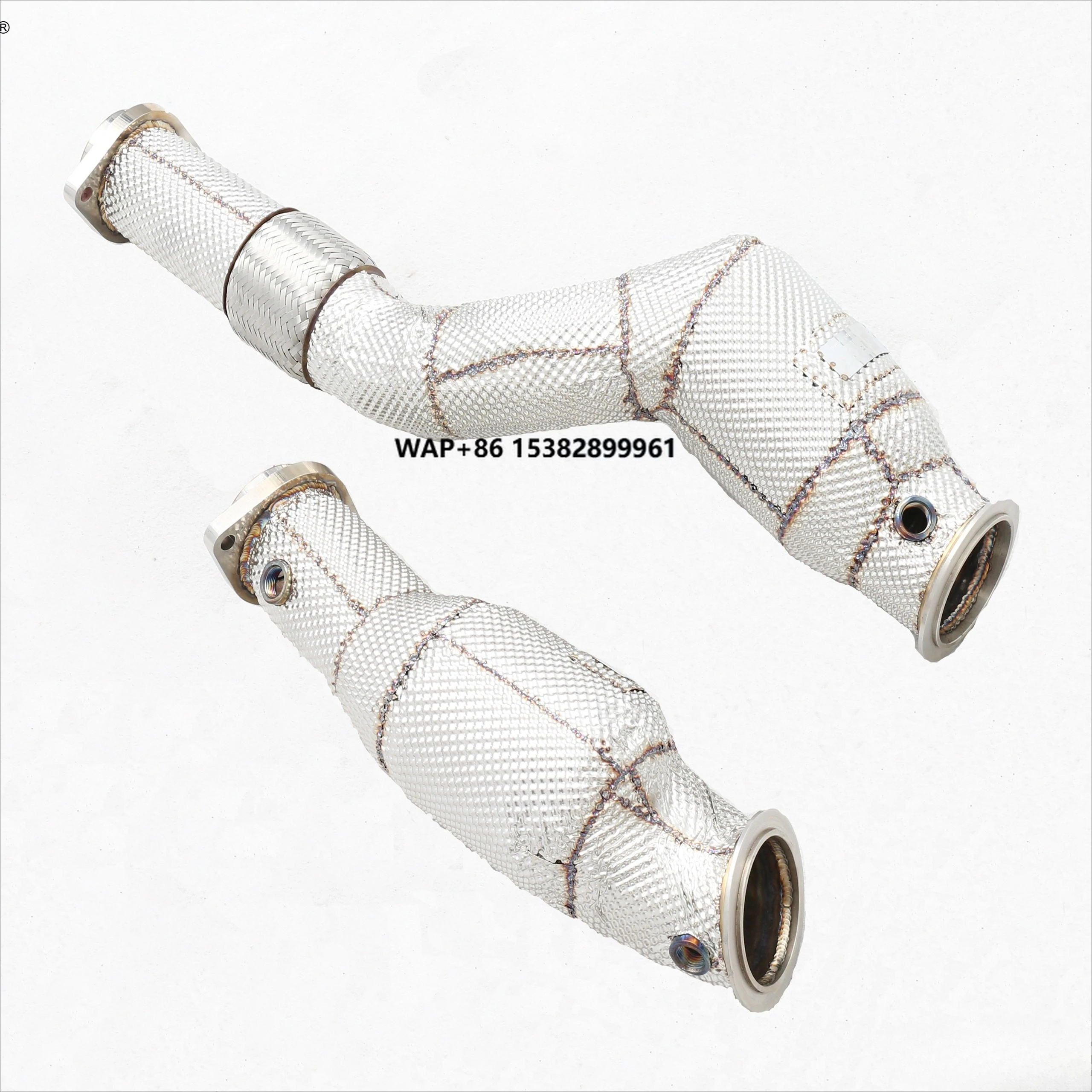 RES Stainless Steel (SS304) Cat Downpipe with Heat Shield for  G80 M3/G82 M4  M2/G87 S58. High-Quality, Performance Upgrade.