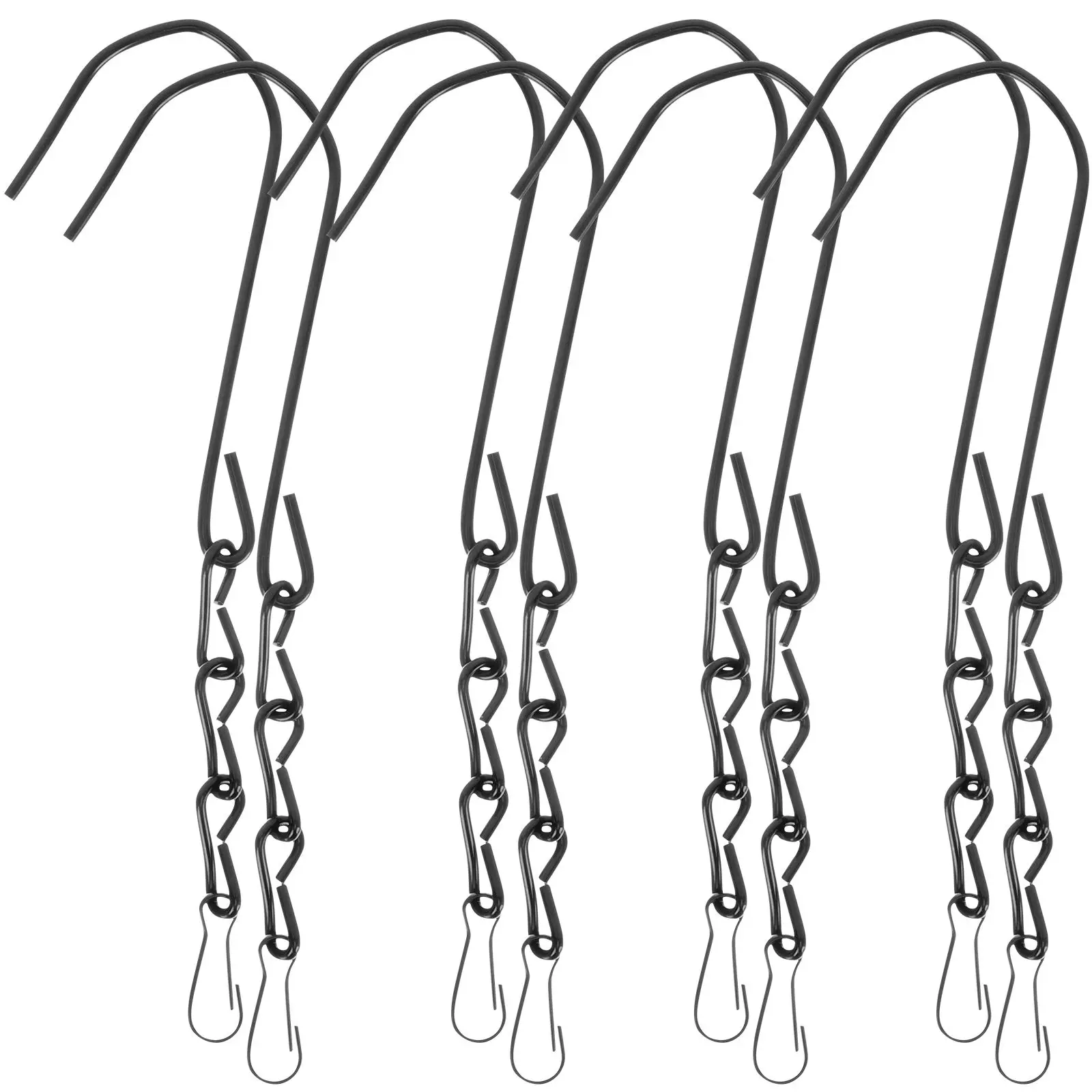 

8pcs Hanging Bird Feeders Black Flower Basket Chains Plant Pot Replacement Chain Hooks for Potted Plants Outdoors Metal Strong