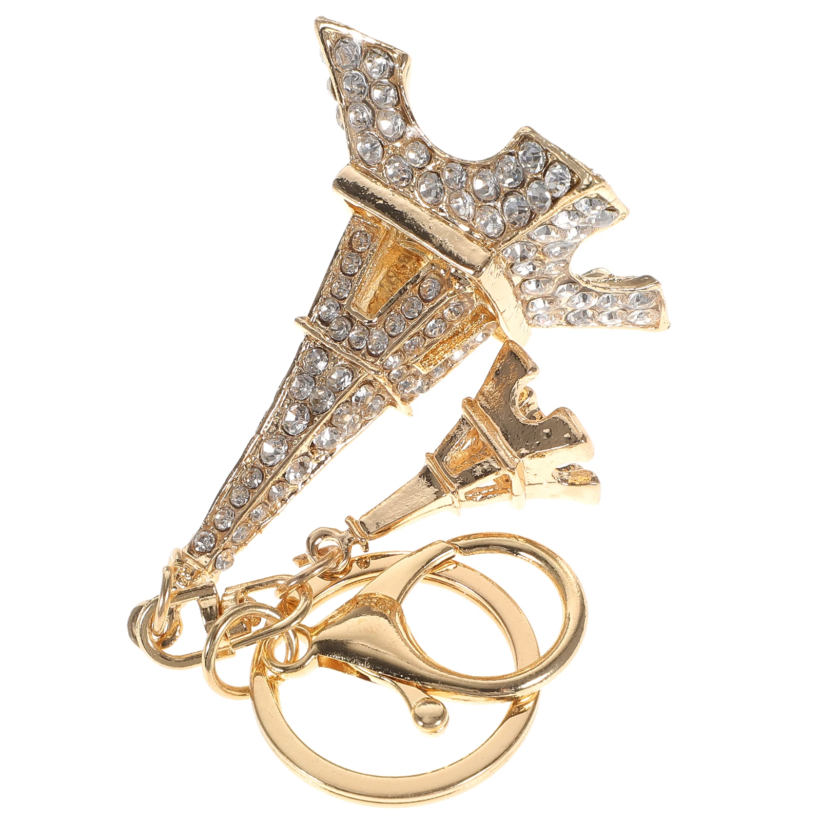 

Eiffel Tower Alloy Rhinestones Pendant Bag Purse Car Charm Ornament Bag Car Charm Decor Key Ring Gifts Accessories