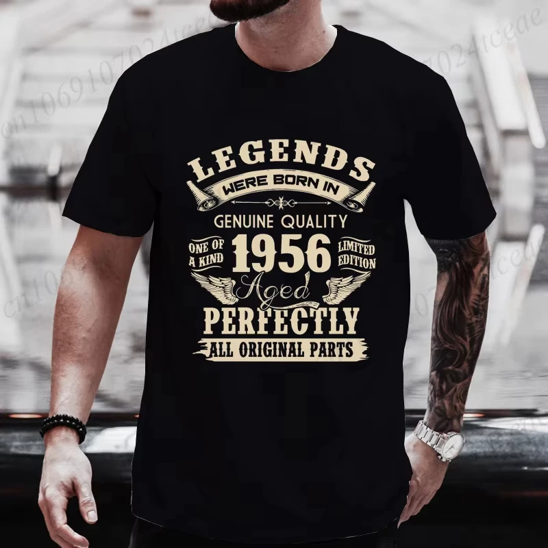 Vintage 1956 69th Birthday Men's Tees Birthday Made in 1956 Shirt of Dad Legends Were Born in 1956 Perfectly Shirt Gift for Dad