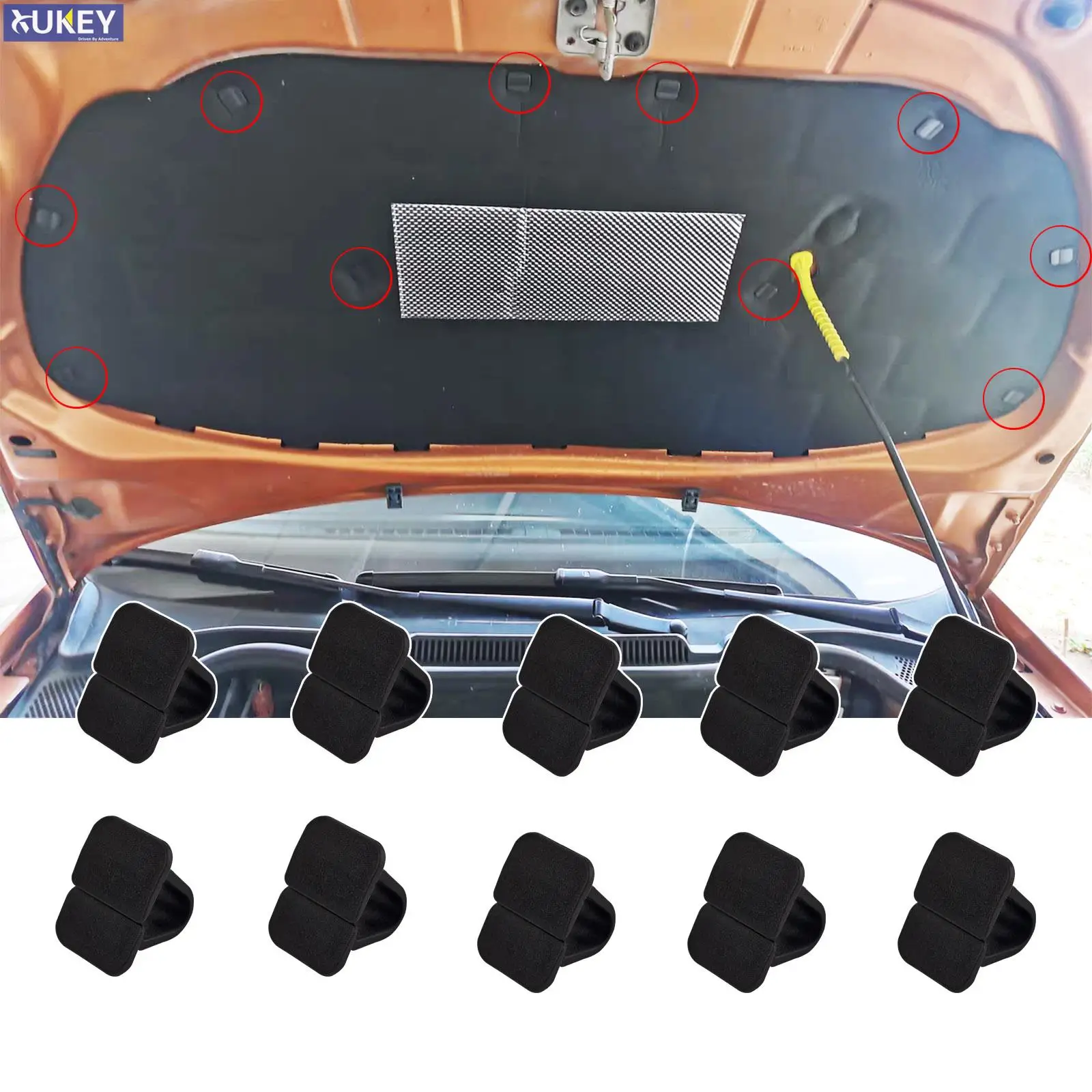 10PCS Car Hood Insulation Retainer Clip Plastic Bonnet Holder 1H5863849A01C For VW Polo Tiguan Passat B5 B6 SEAT Leon 2 Skoda