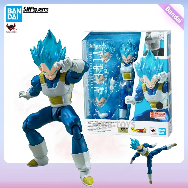 In Stock Bandai Anime Action Figure Dragon Ball Z SHFiguarts Super Saiyan God Blue Vegeta IV Prince Finished Model Toy Gift BB