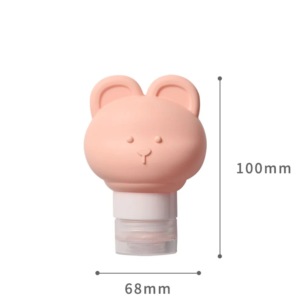 Bouteille distributrice de Lotion Portable de 80ml, bouteilles rechargeables en Silicone ours de dessin animé, mallette de rangement de douche de voyage, bouteille à pompe organisateur