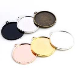 New Fashion 10pcs 25mm Inner Size Antique Silver Color Bronze Rose Gold Colors Simple Cabochon Base Setting Pendant
