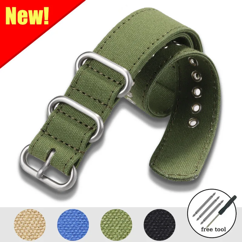 

Nylon Watch Straps 20mm 22mm Canvas Strap Khaki for Seiko for Rolex for Omega Wristband Women 18mm Watch Band Men's military