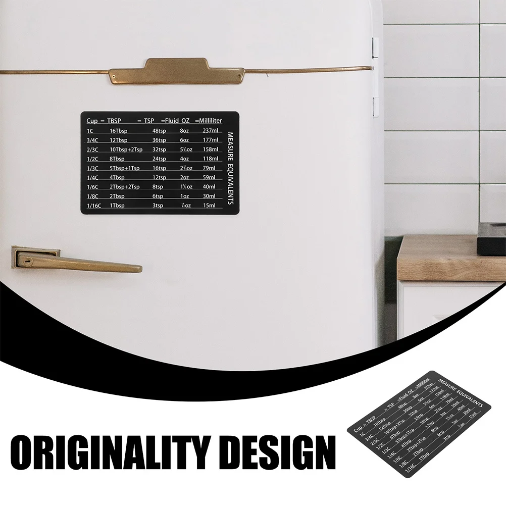 

4pcs Magnetic Kitchen Conversion Chart Baking Accessories Compact Measurement Tool For Metal Surfaces Reusable Cooking Measure