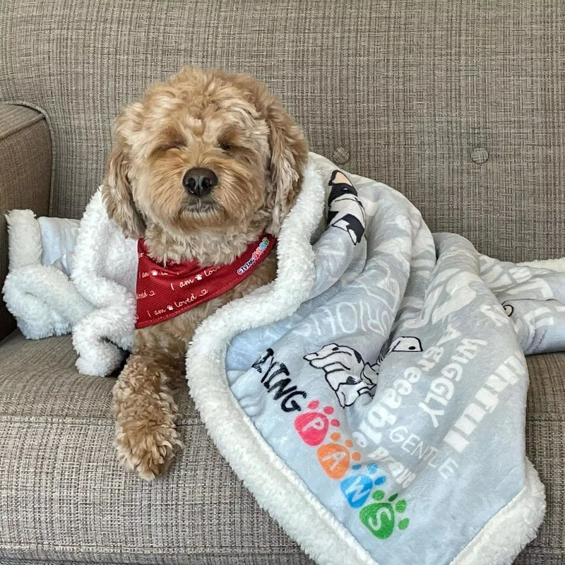 Wholesale Soft Sherpa Fleece Pet Blankets Warm Cute New Designer Custom Print Sublimation Luxury Pet Dog Blanket view 6