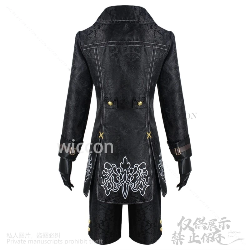 9S Yorha аниме Nier Automata косплей костюм черное готическое пальто брюки униформа парики для мужчин Хэллоуин Рождественская вечеринка Cos по индивидуальному заказу