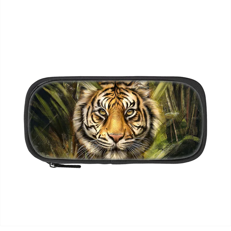 Hot selling tiger pencil case, pencil case, large capacity animal print, best gift for boys and girls on school birthdays
