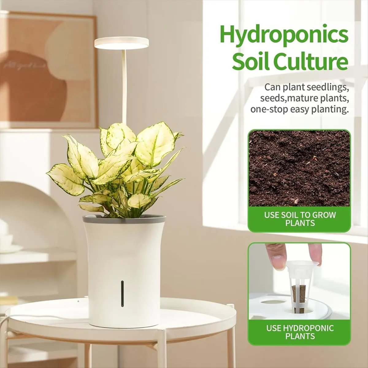 Special Offer-Indoor Planter Grow Light, Soil & Hydroponic Dual Mode, Full Spectrum 9 Dimmable Levels US Plug