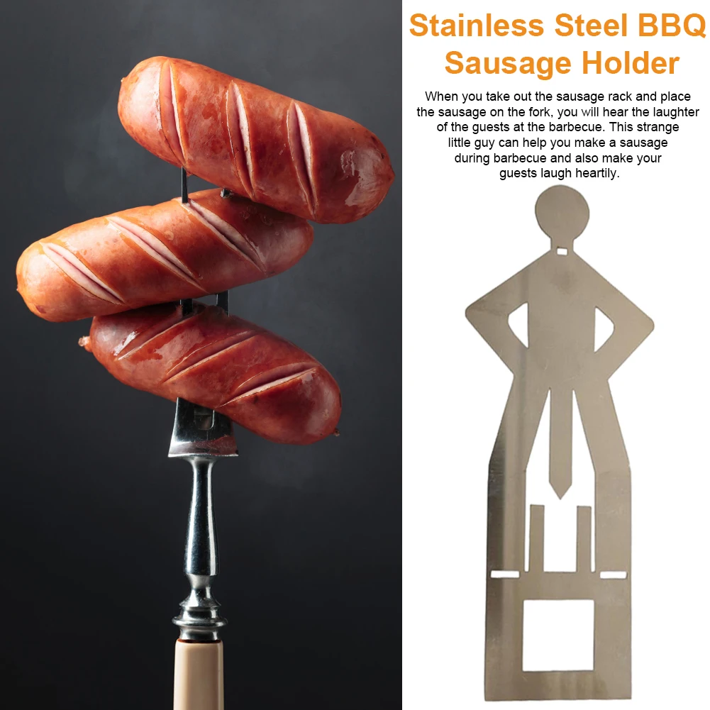 1-10Pcs Stainless Steel Sausage Holder Funny Barbecue Rack Portable Hotdog Stand For Outdoor Camping Picnics Kitchenwares