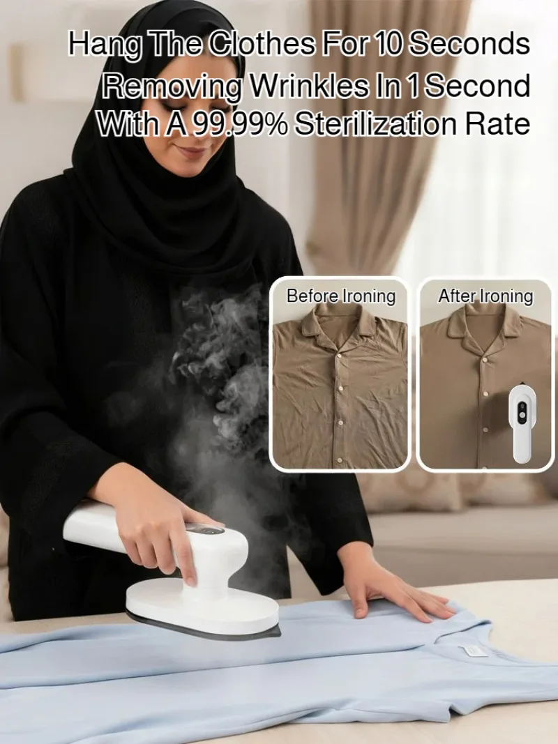 

Handheld Hanging Foldable Cordless Mini Iron Portable Travel Garment Steamer Fast Heat Clothes Wrinkle Removal Tool for Home Use