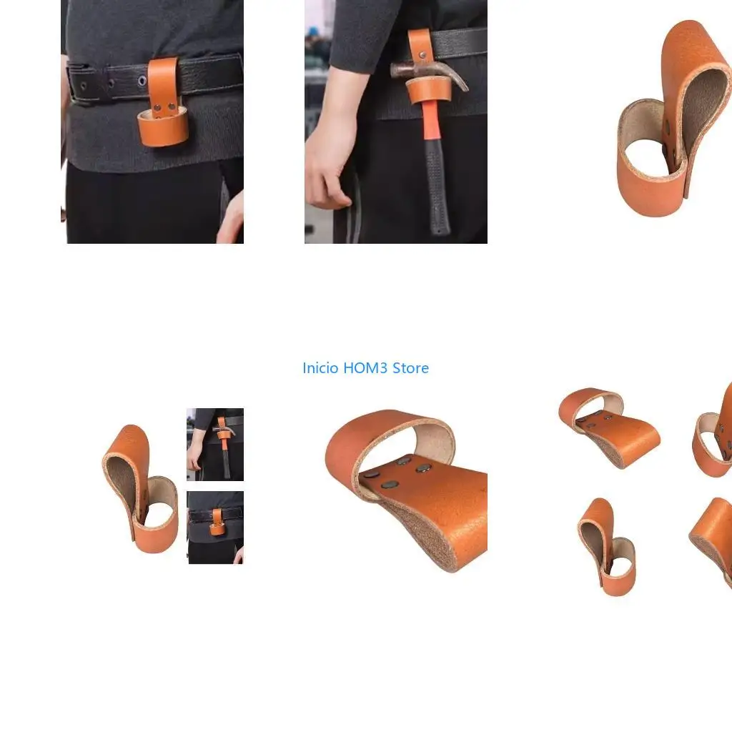 A5YD Faux Leather Belt Clip Hammer Holder Hanger for Securely Holding Small Tool Hatchets Sheath Pocket Carriers Organizers