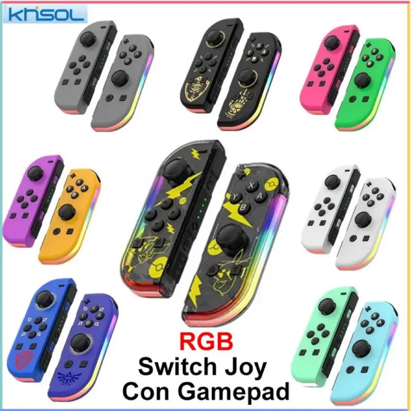 Controller for Swith Colorful RGB Light Game Controller (L/R) Wireless joycon for Nintendo Switch with Dual Vibration 6-Axis