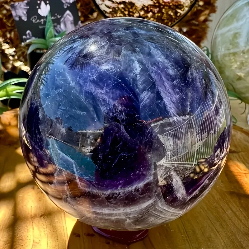 One Dreamy Purple Ball - Deep purple marble texture, smooth spherical design, perfect for home and office décor, aquariums