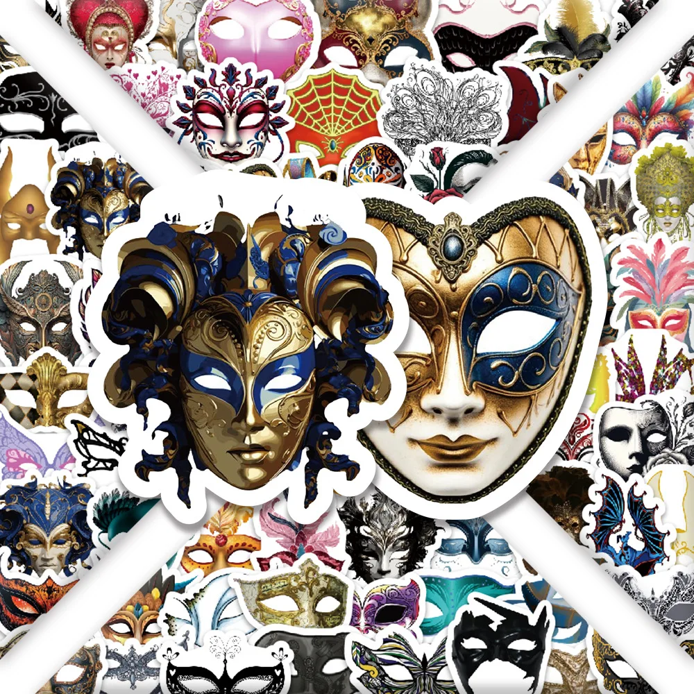 50/100PCS Maschera Cartoon Adesivi Festa in maschera Graffiti Decorazione fai da te Giocattolo divertente Decalcomanie Laptop Chitarra Auto Bici Skateboard